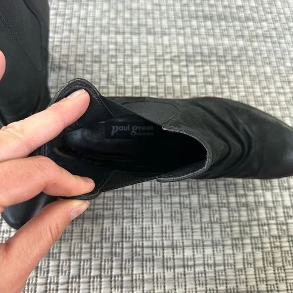 Paul Green Jano Black Leather Chelsea Scrunch Boot